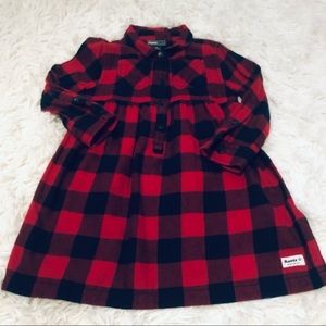 3T Roots red Park Plaid flannel toddler girls dress